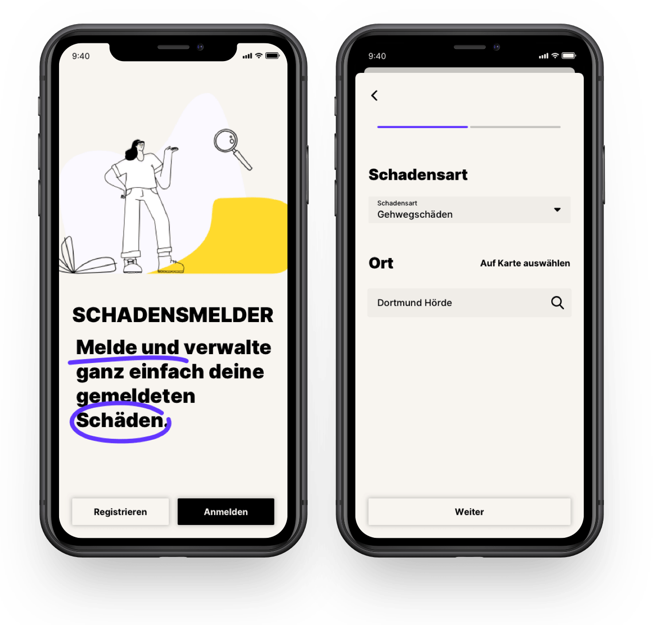 Bürger-App, Melde-Service