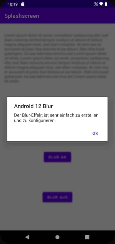 Android 12 Blureffekt