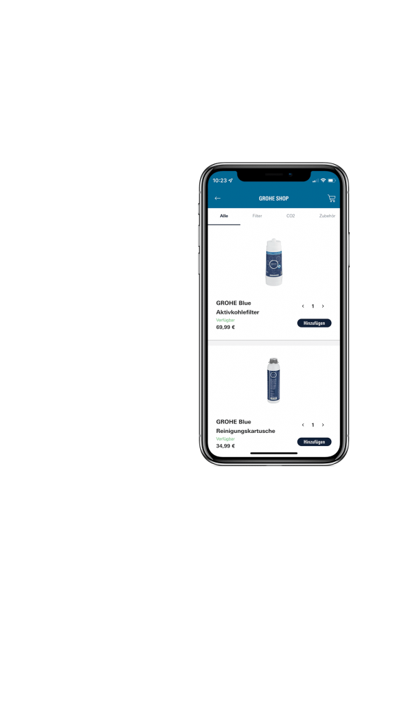 Grohe Watersystems-App, Shop
