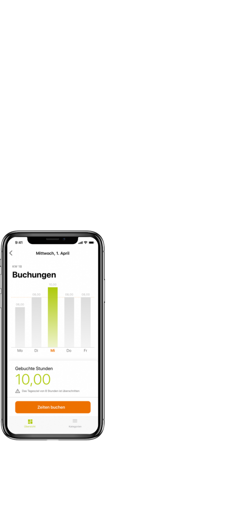 Regionetz Zeiterfassung-App; Buchungen