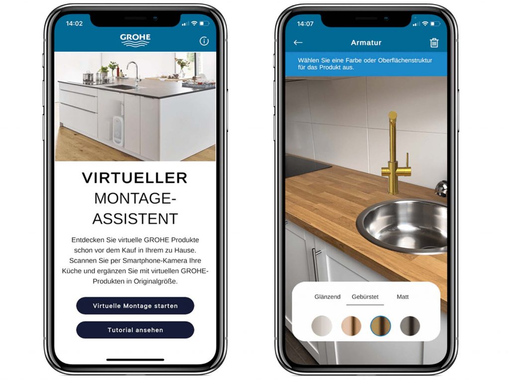 Extended Reality, Grohe Einbauassistent